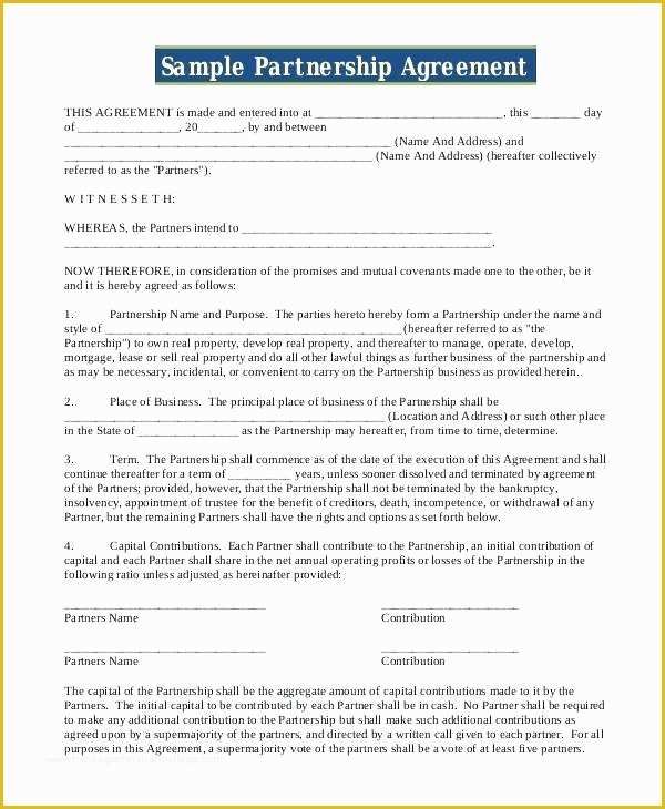 Co Ownership Agreement Template Free Of Business Ownership Agreement Template – Probis