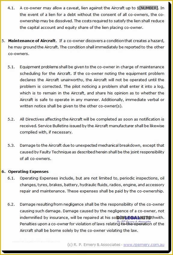 Co Ownership Agreement Template Free Of Co Ownership Agreement Sample