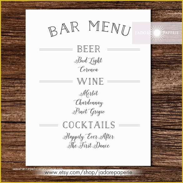 Cocktail Menu Template Free Of 24 Bar Menu Templates – Free Sample Example format