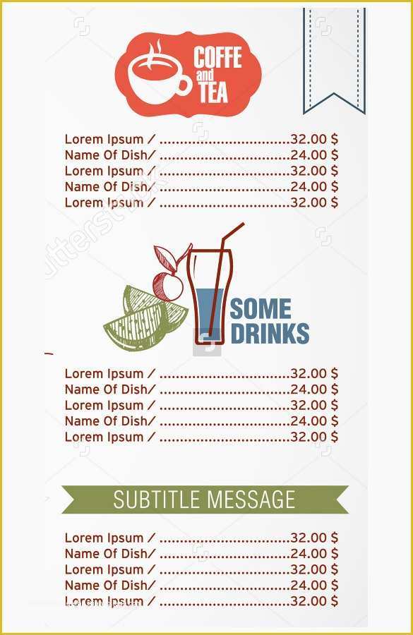 Cocktail Menu Template Free Of 28 Drink Menu Templates – Free Sample Example format