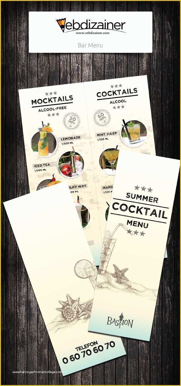 Cocktail Menu Template Free Of 29 Cocktail Menu Templates – Free Sample Example format