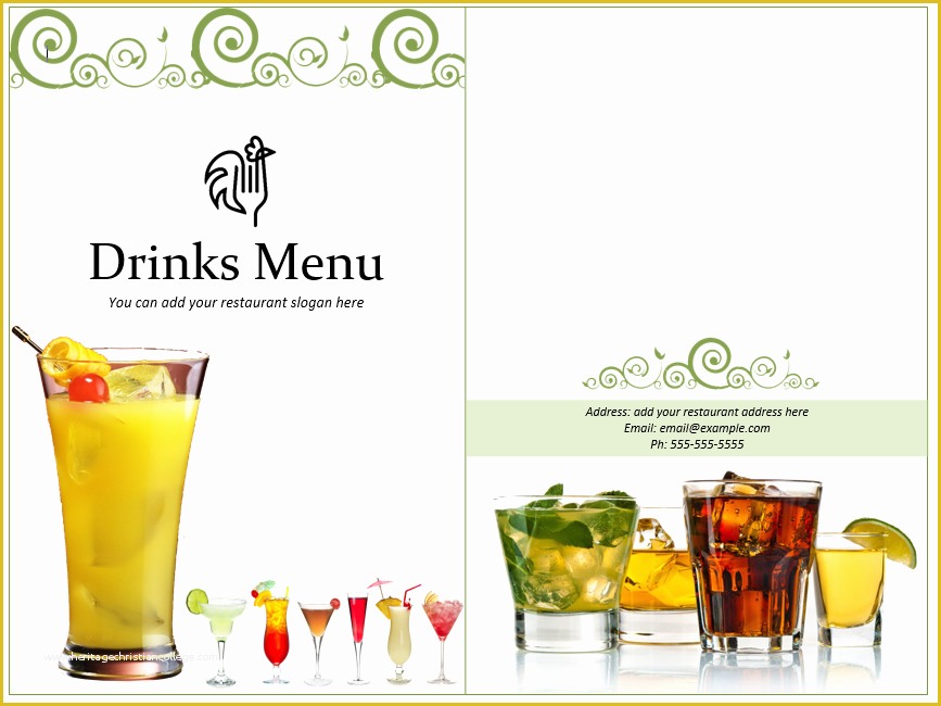 Cocktail Menu Template Free Of 3 Free Lunch Menu Templates Small Business Resource Portal