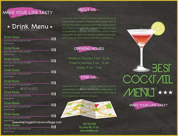 Cocktail Menu Template Free Of Cocktail Menu Templates – 54 Free Psd Eps Documents