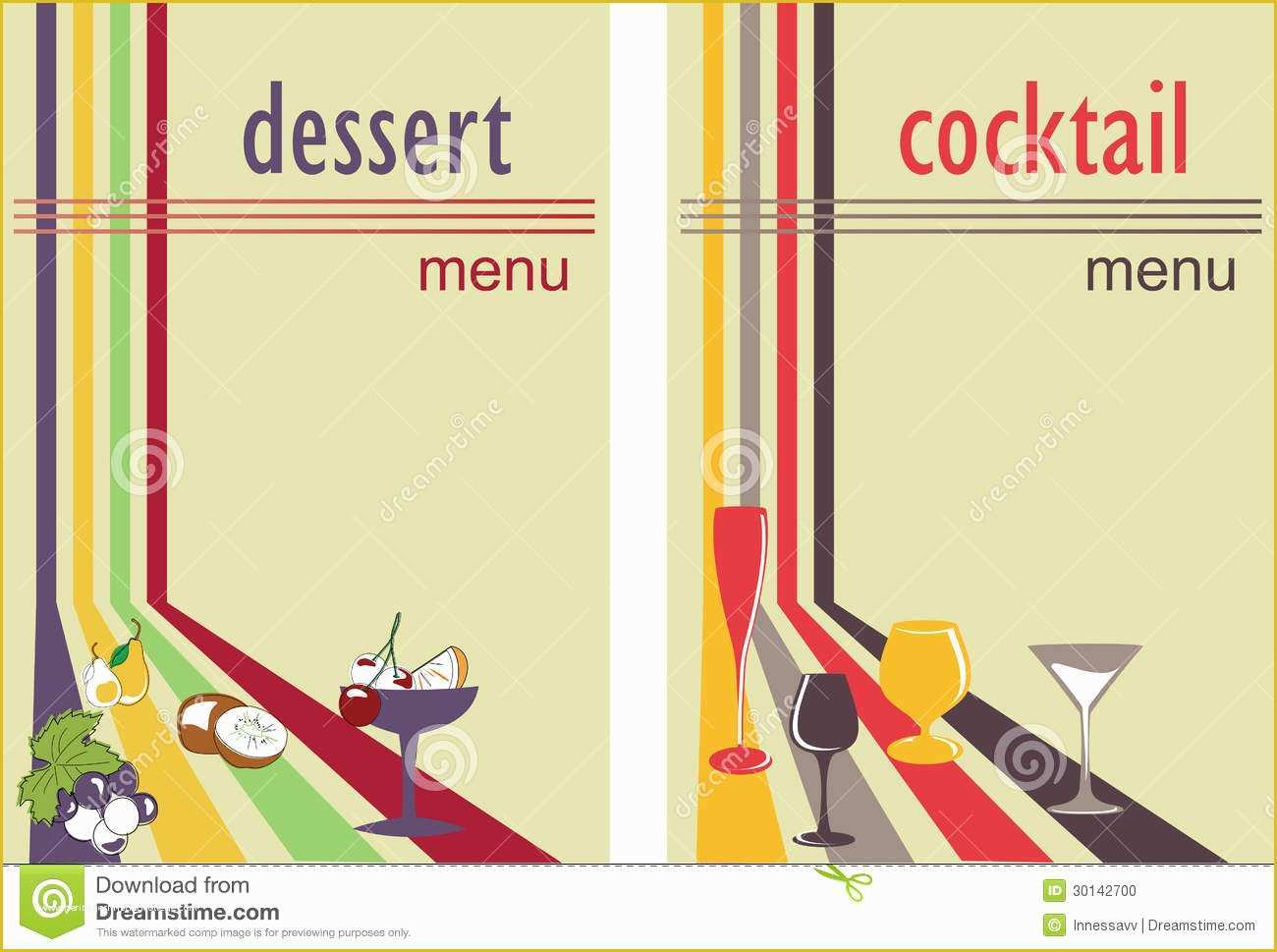 Cocktail Menu Template Free Of Dessert and Cocktail Menu Stock Vector Illustration Of