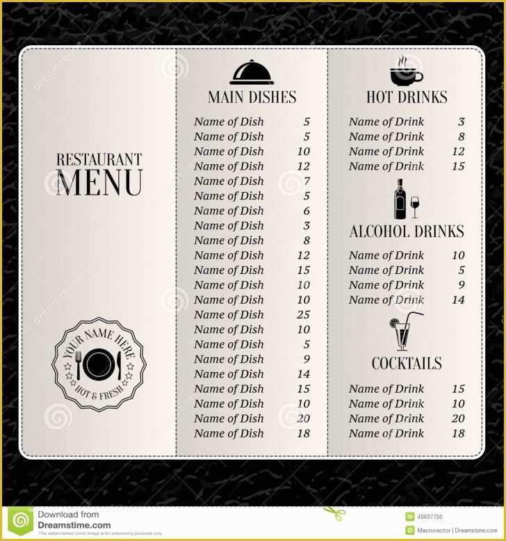 Cocktail Menu Template Free Of Template Drink Menu Template