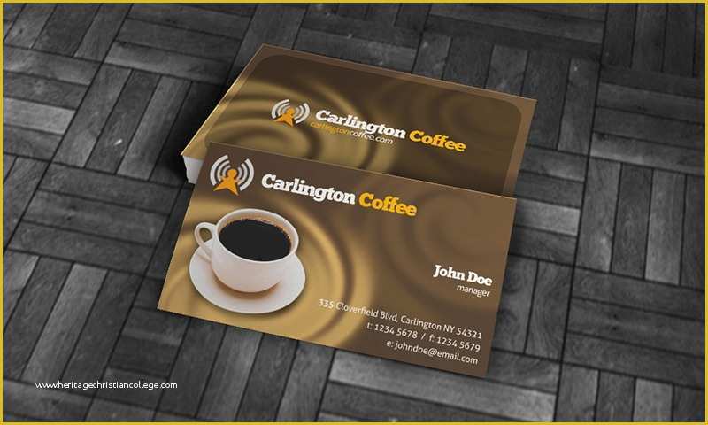 Coffee Business Card Template Free Of Coffee & Cafeteria Business Card Template Free Download
