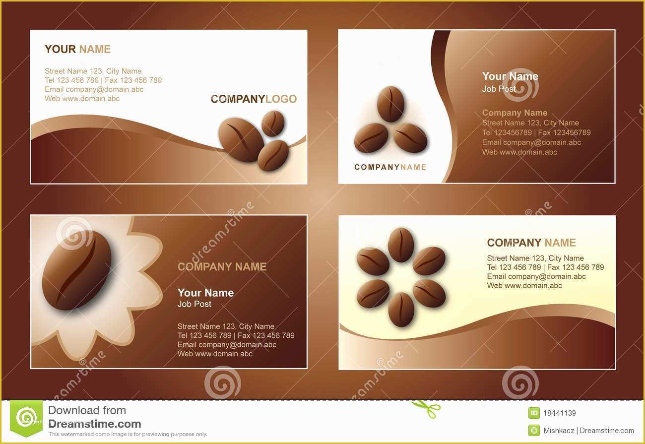 Coffee Business Card Template Free Of Coffee Business Card Template Stock Vector Illustration