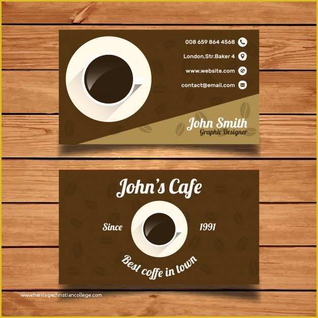 Coffee Business Card Template Free Of Coffee Business Card Template Vector