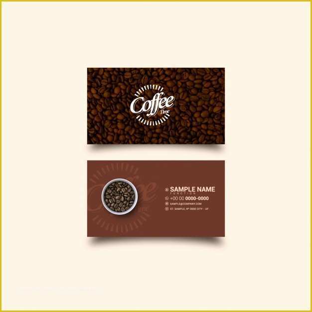 Coffee Business Card Template Free Of Coffee Business Card Template Vector