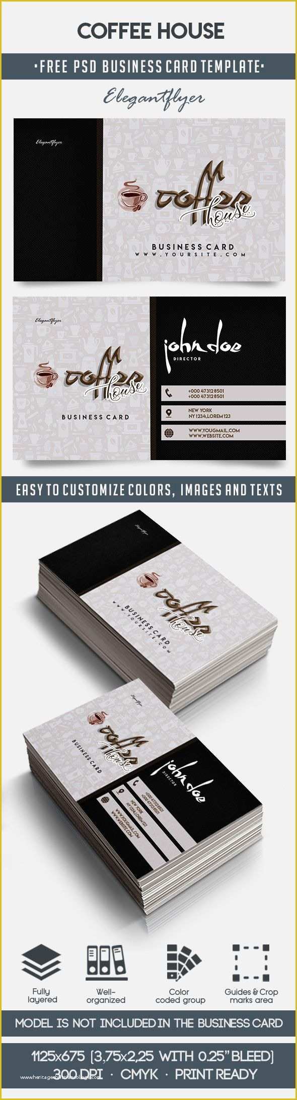 Coffee Business Card Template Free Of Coffee House – Free Business Card Templates Psd – by