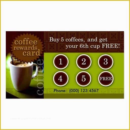 Coffee Business Card Template Free Of Coffee Rewards Card Pack Standard Business Cards