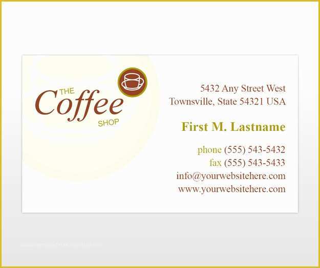 Coffee Business Card Template Free Of Coffee Shop Business Card Templates Mycreativeshop