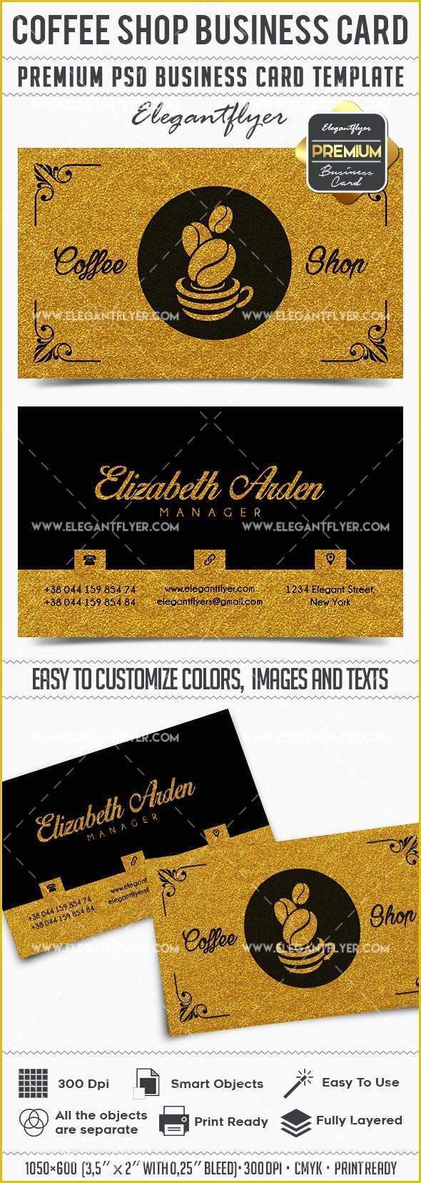 Coffee Business Card Template Free Of Coffee Shop – Business Card Templates Psd – by Elegantflyer