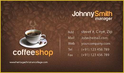 Coffee Business Card Template Free Of Coffee Shop Business Cards Template Banners Maker