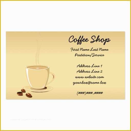 Coffee Business Card Template Free Of Coffee Shop Double Sided Standard Business Cards Pack