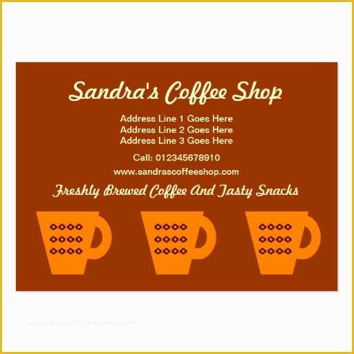Coffee Business Card Template Free Of Coffee Shop