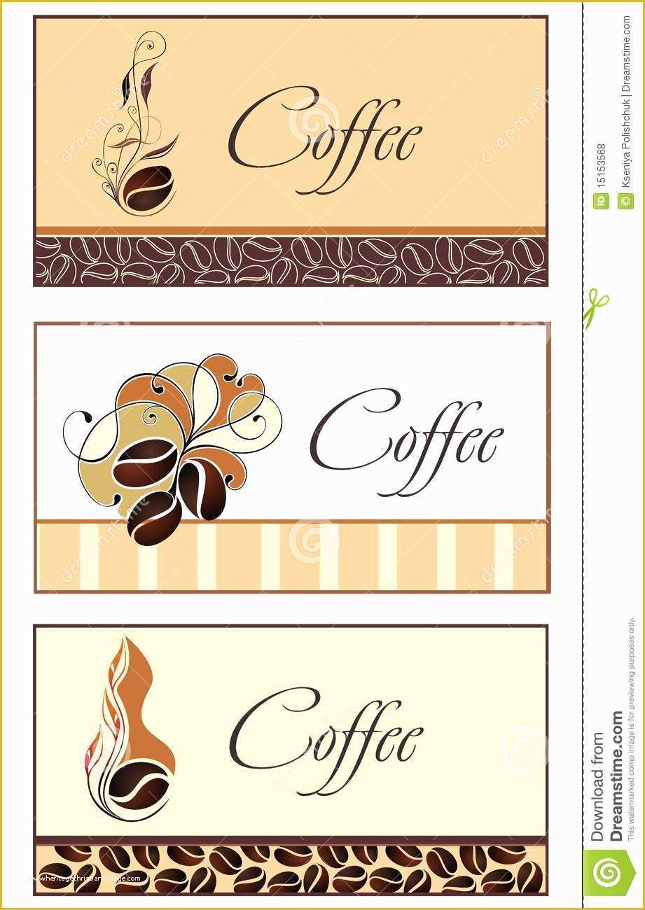 Coffee Business Card Template Free Of Template Designs Business Card for Coffee Shop Stock