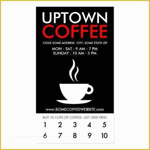 Coffee Business Card Template Free Of Uptown Coffee Loyalty Business Card Template