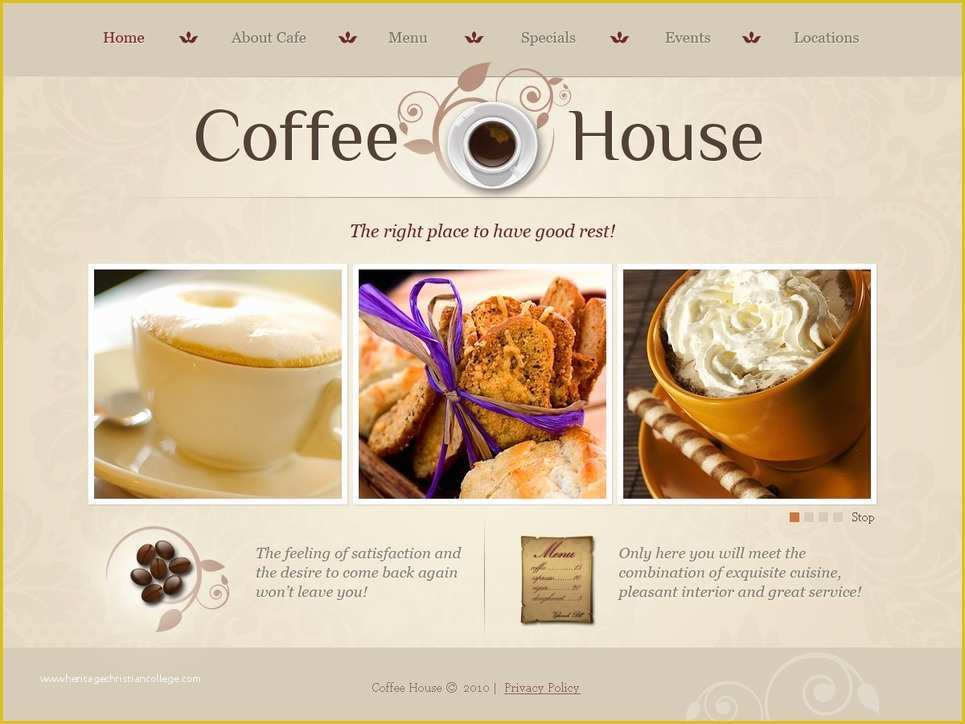 Coffee Shop Website Template Free Download Of Coffee Shop Website Template