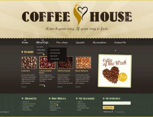 Coffee Shop Website Template Free Download Of Coffee Shop Website Template
