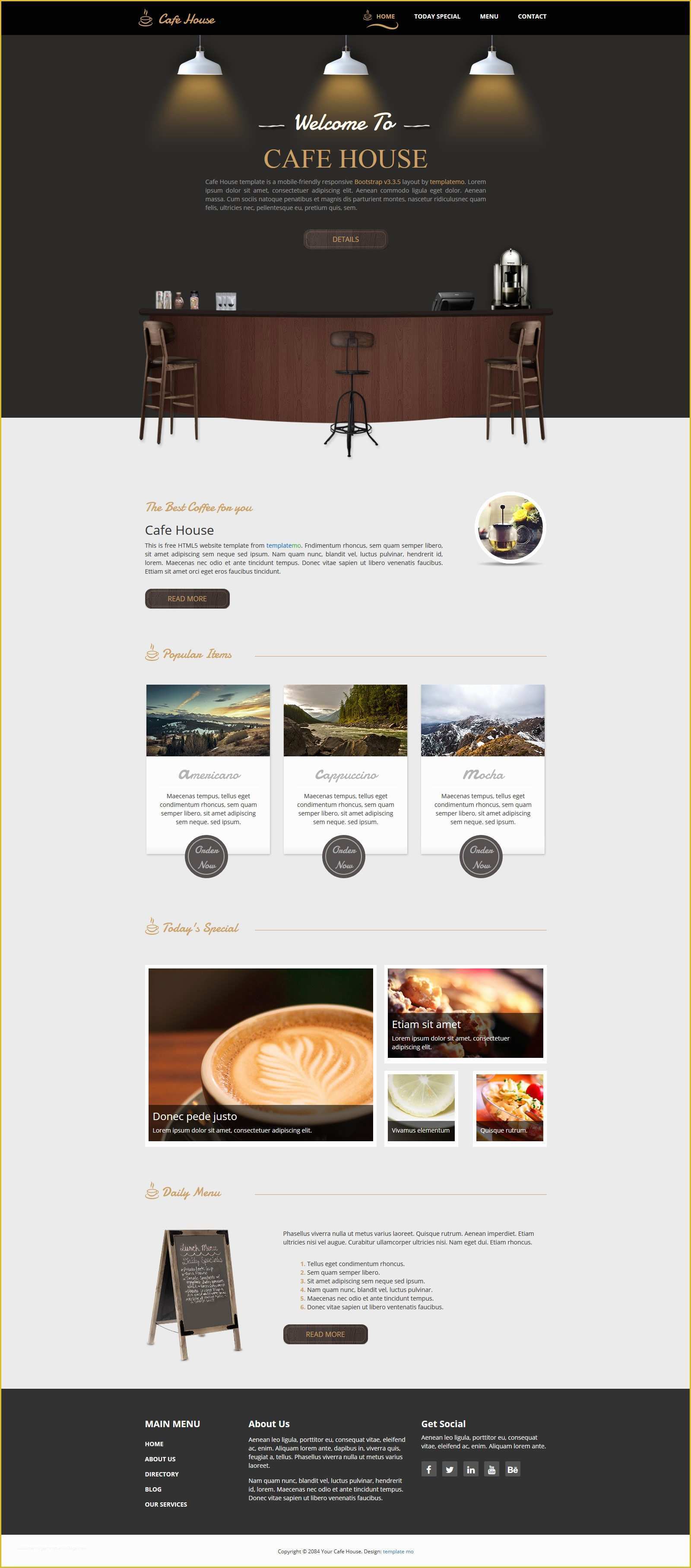 Coffee Shop Website Template Free Download Of Free Template 466 Cafe House