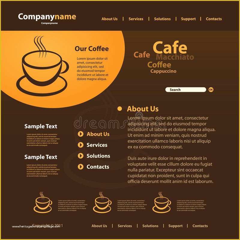 Coffee Shop Website Template Free Download Of Website Template Stock Vector Illustration Of Business