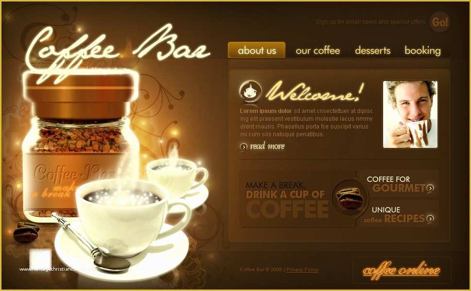Coffee Shop Website Template Free Of Coffee Shop Flash Template
