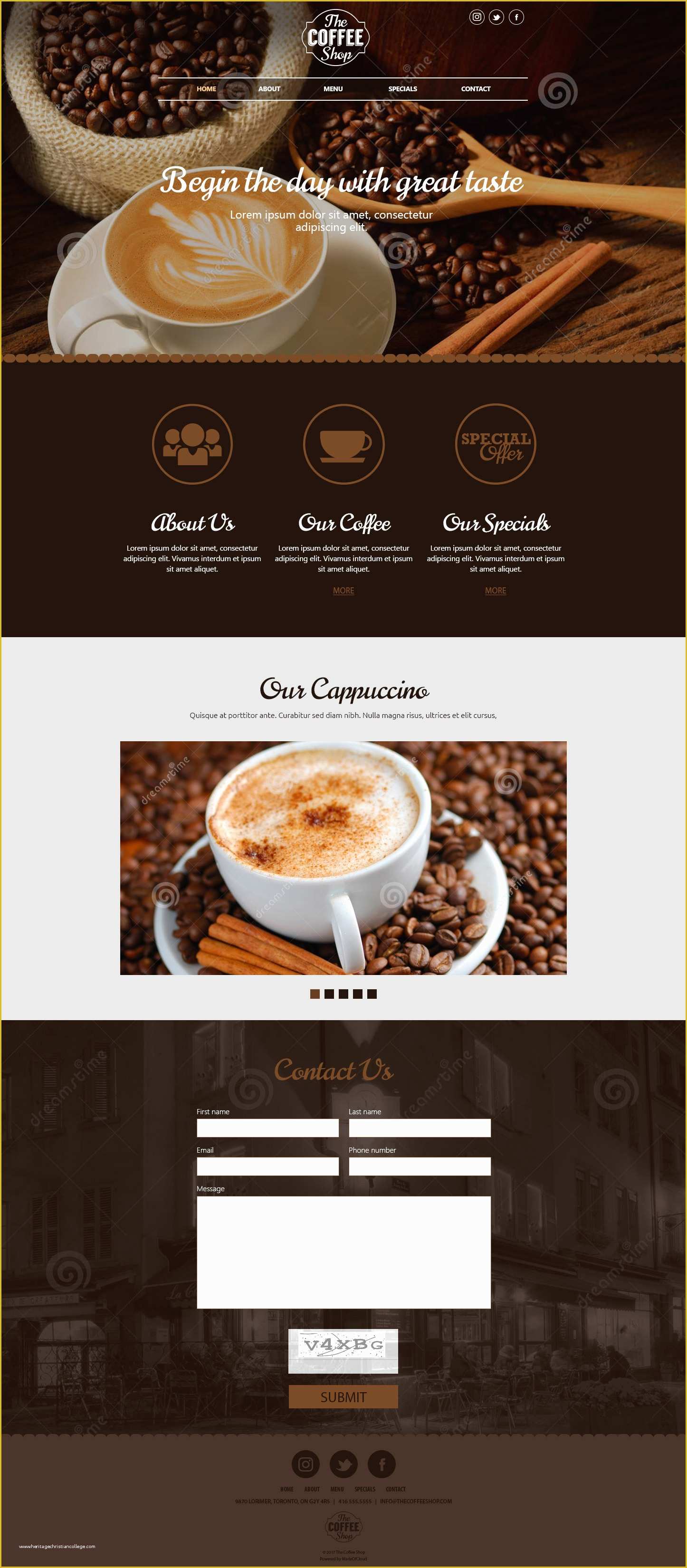Coffee Shop Website Template Free Of Coffee Shop Made Of Cloud