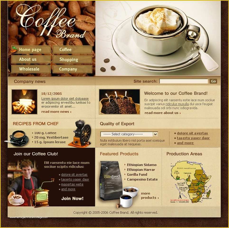 Coffee Shop Website Template Free Of Coffee Shop Website Template 8135