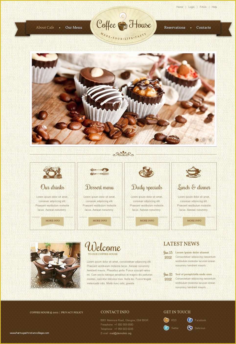 Coffee Shop Website Template Free Of Coffee Shop Website Template