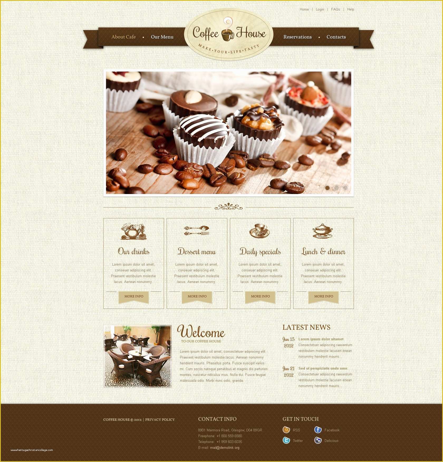 Coffee Shop Website Template Free Of Coffee Shop Website Template