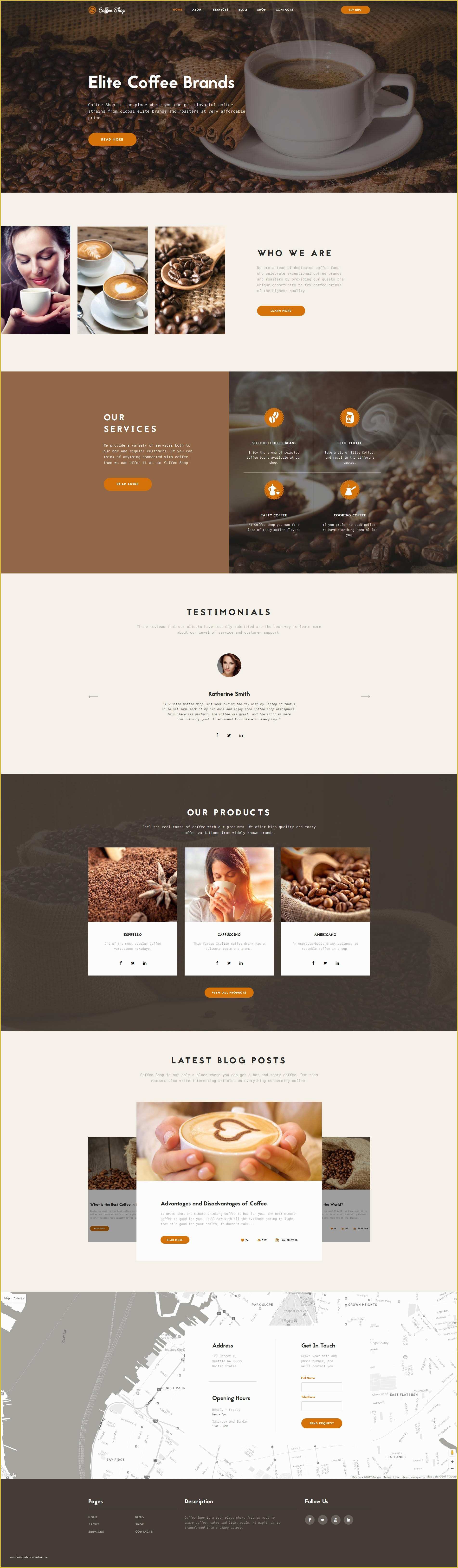 Coffee Shop Website Template Free Of Coffee Shop Website Template