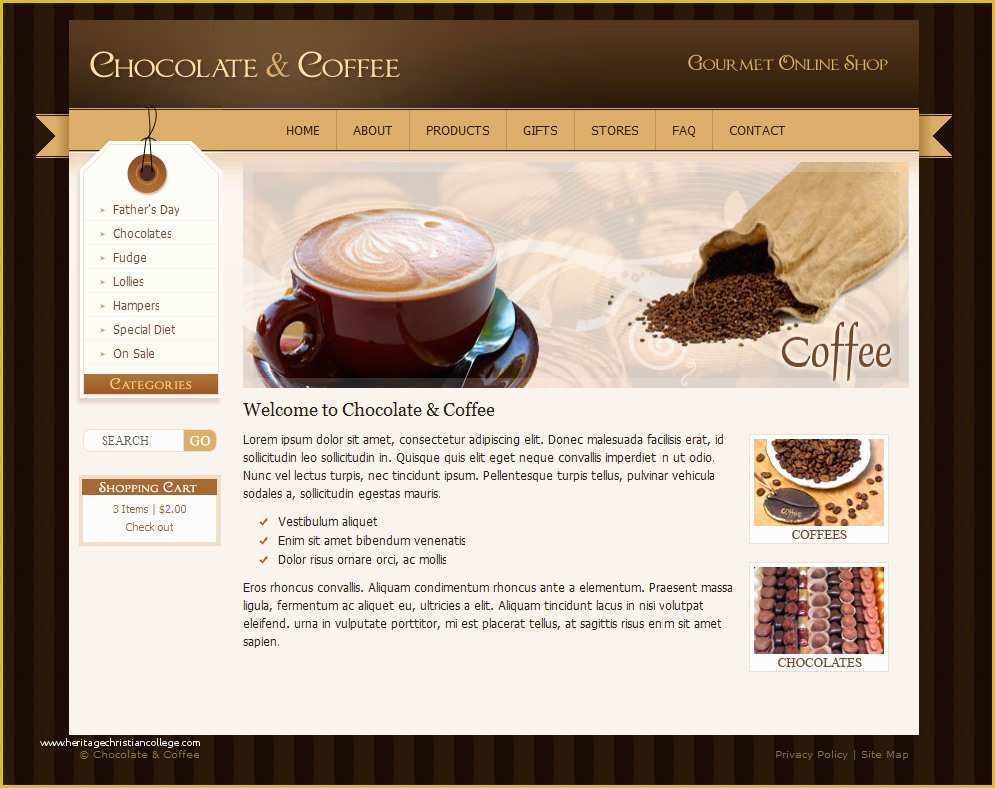 Coffee Shop Website Template Free Of Coffee Website Templates Free Download Popteenus