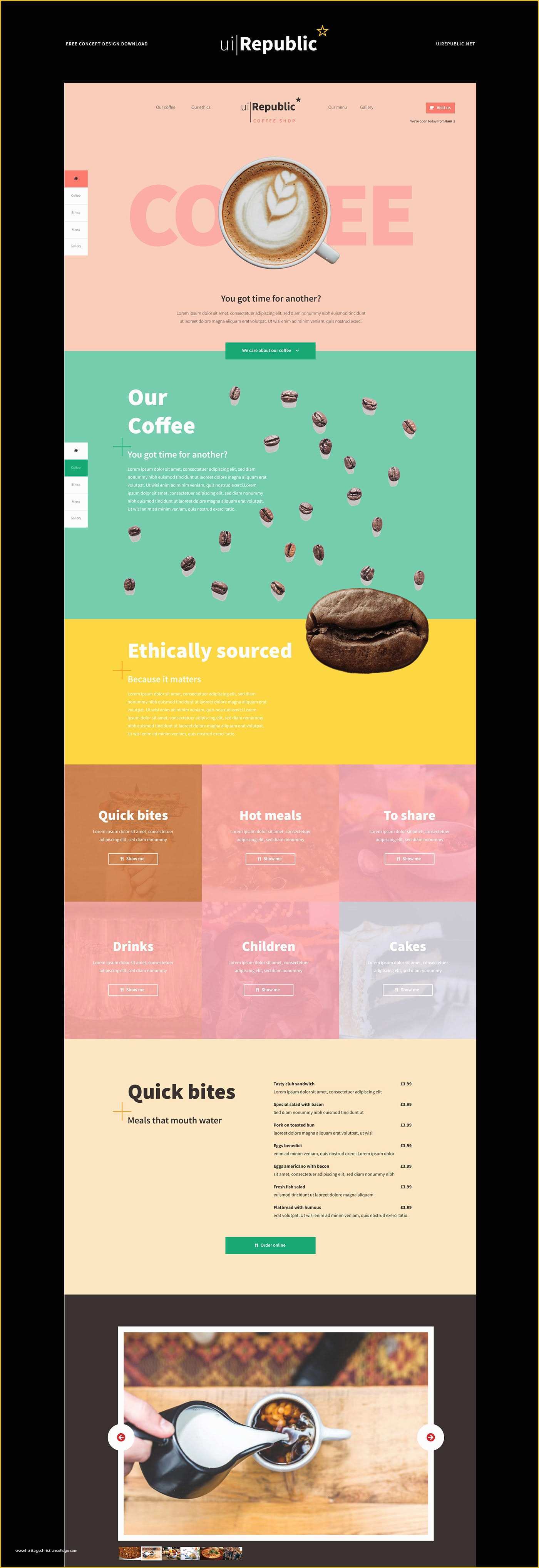 Coffee Shop Website Template Free Of Free Coffee Shop Cafe Website Template