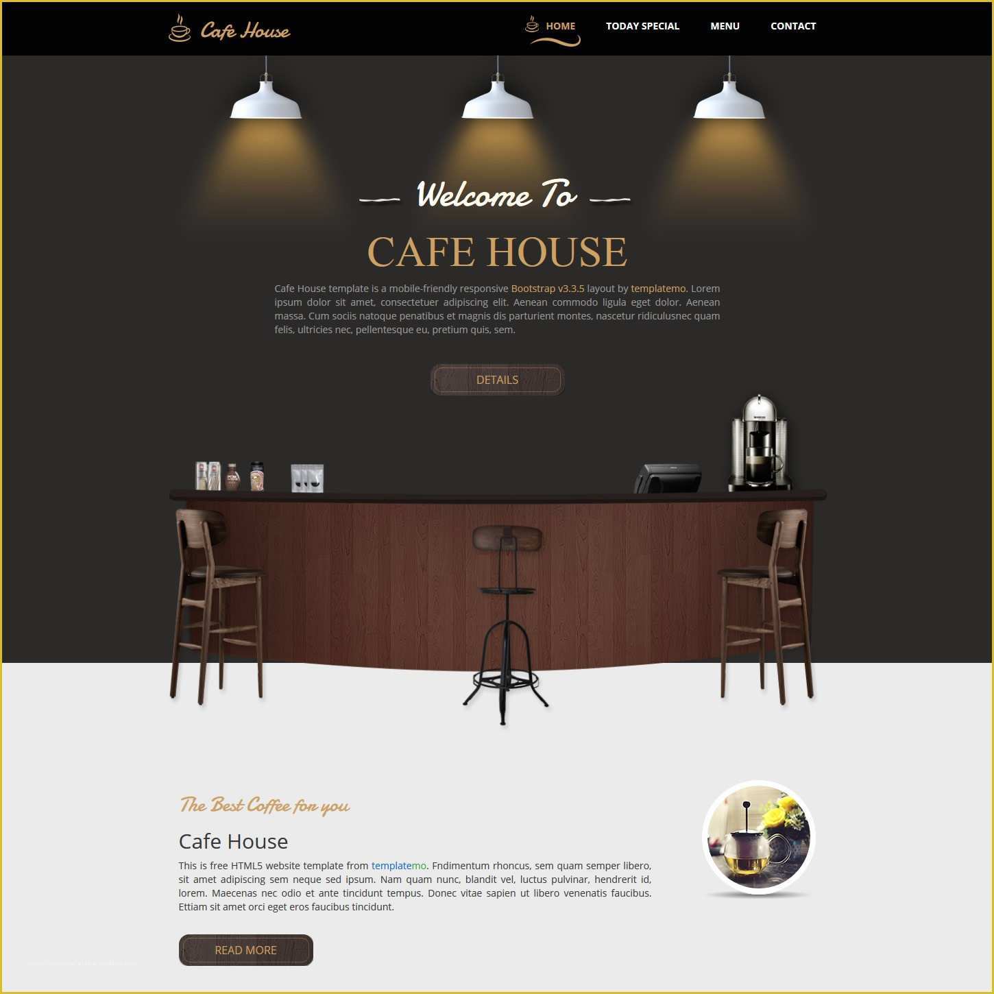 Coffee Shop Website Template Free Of Template 466 Cafe House