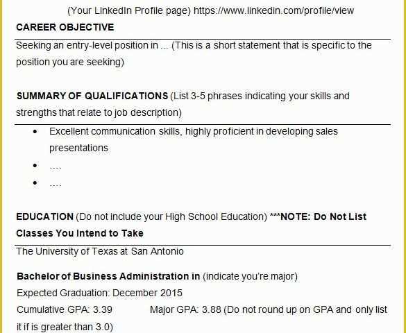 College Admission Resume Templates Free Of 10 College Resume Template Sample Examples