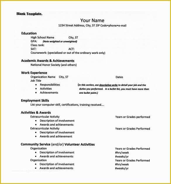 College Admission Resume Templates Free Of 12 College Resume Templates Pdf Doc