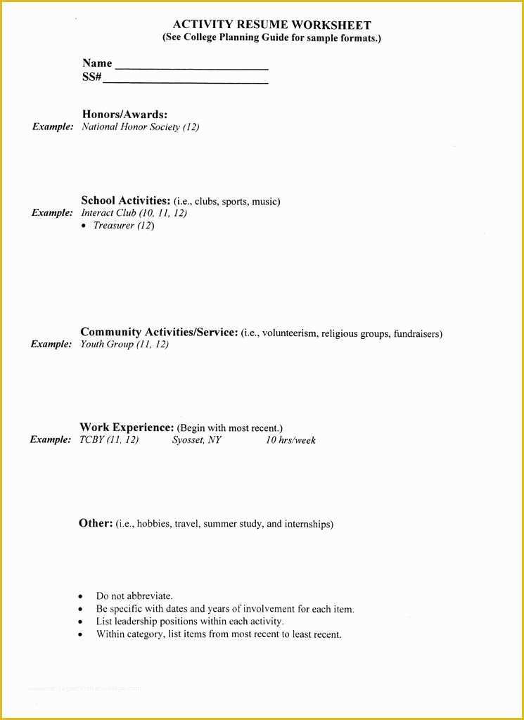College Admission Resume Templates Free Of Activity Resume for College Best Resume Collection