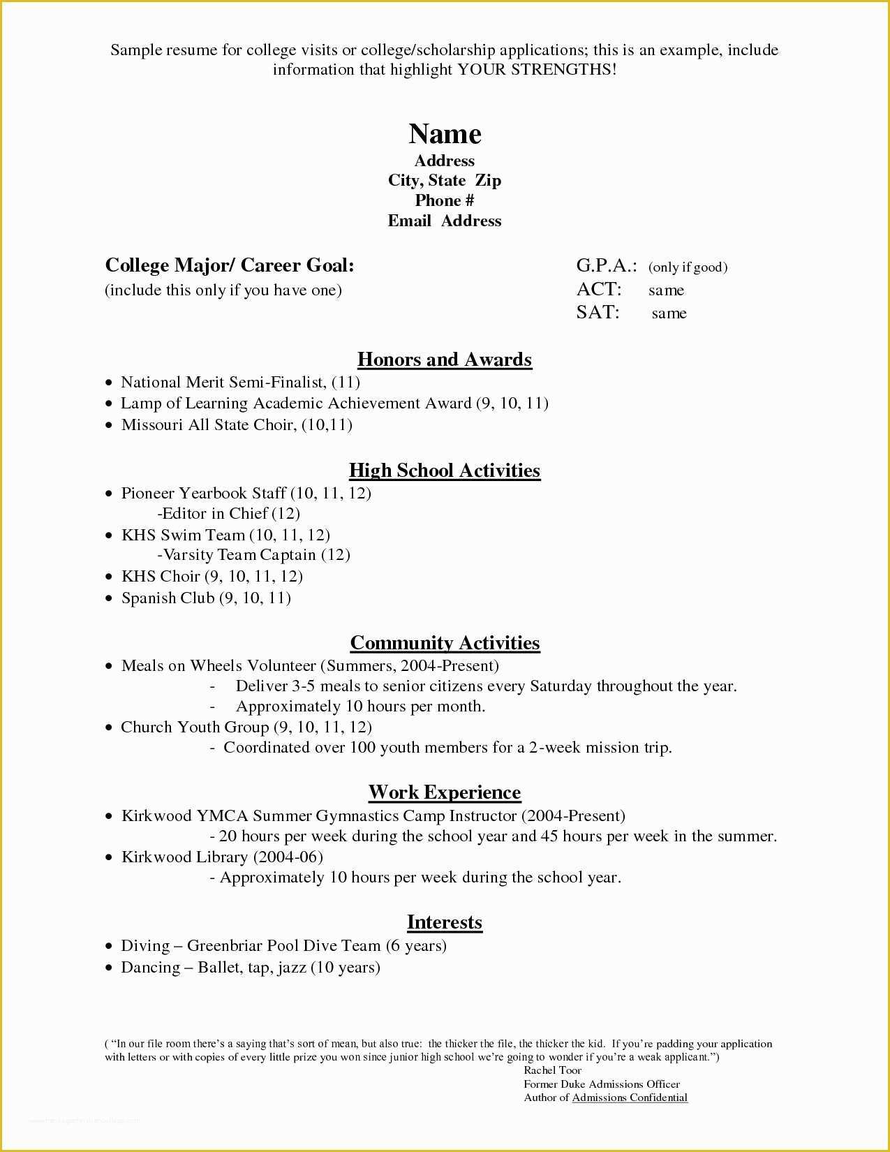 College Admission Resume Templates Free Of College Admission Resume Template Beepmunk