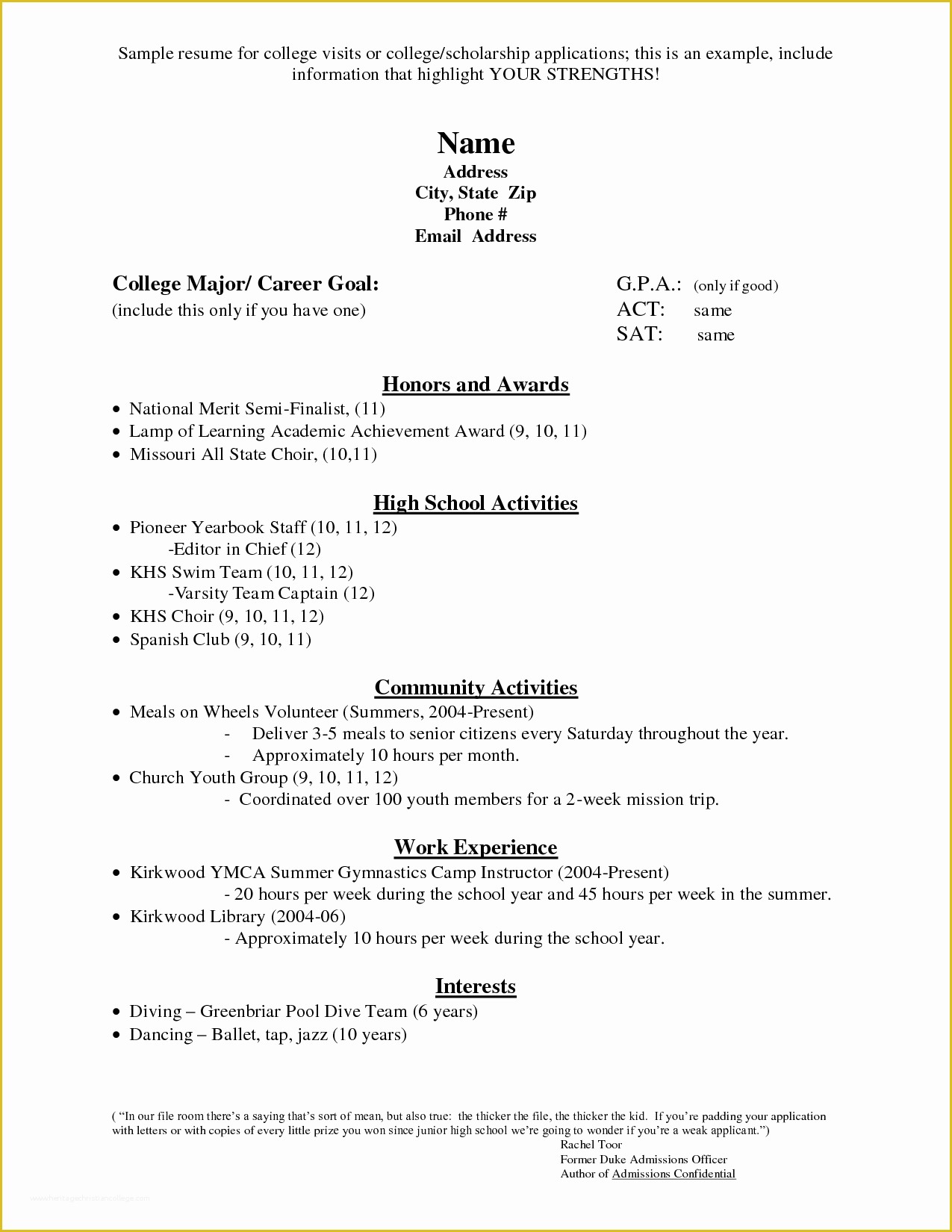 College Admission Resume Templates Free Of College Application On Pinterest