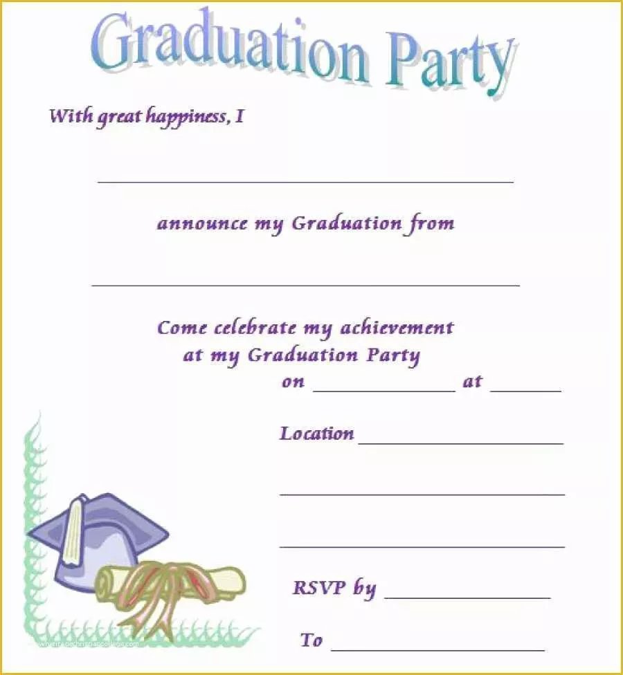 College Graduation Party Invitations Templates Free Of 40 Free Graduation Invitation Templates Template Lab