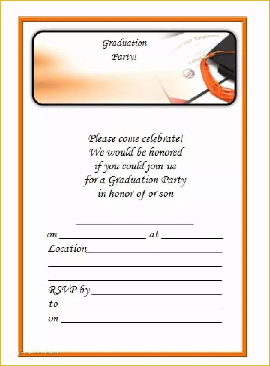 College Graduation Party Invitations Templates Free Of 40 Free Graduation Invitation Templates Template Lab