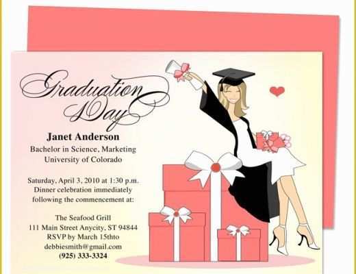 College Graduation Party Invitations Templates Free Of Best 46 Printable Diy Graduation Announcements Templates