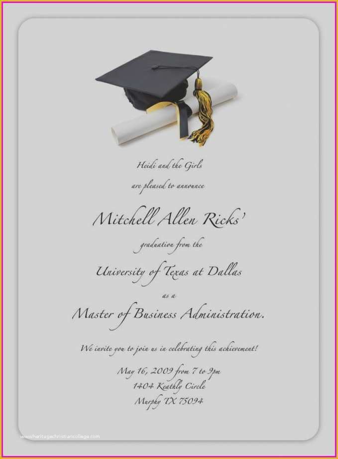 College Graduation Party Invitations Templates Free Of Free Graduation Party Invitation Templates for Word