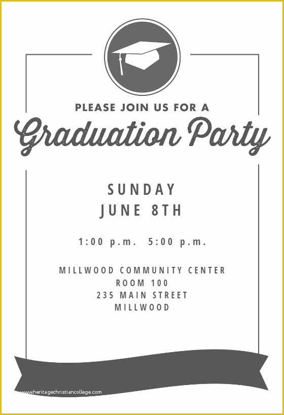 College Graduation Party Invitations Templates Free Of Ribbon Graduation Graduation Party Invitation Template