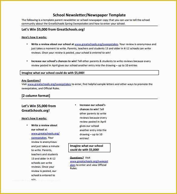 College Newsletter Templates Free Download Of 9 Best School Newsletter Templates to Download