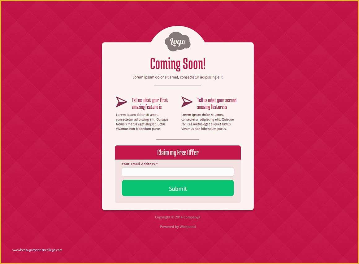 Coming soon Landing Page Template Free Of Ing soon Landing Page Template