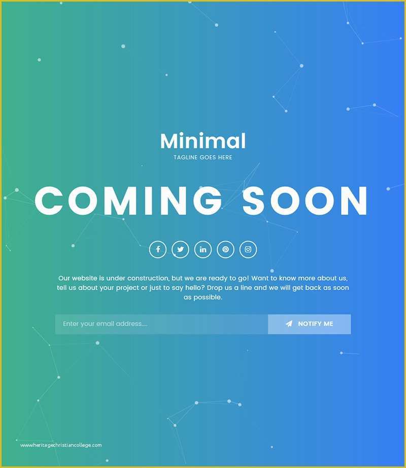 Coming soon Template Free Of Minimal Ing soon HTML5 Bootstrap Template