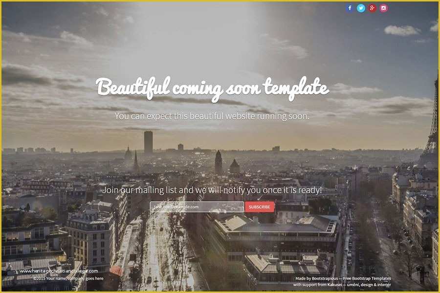 Coming soon Website Template Free Of Ing soon Template