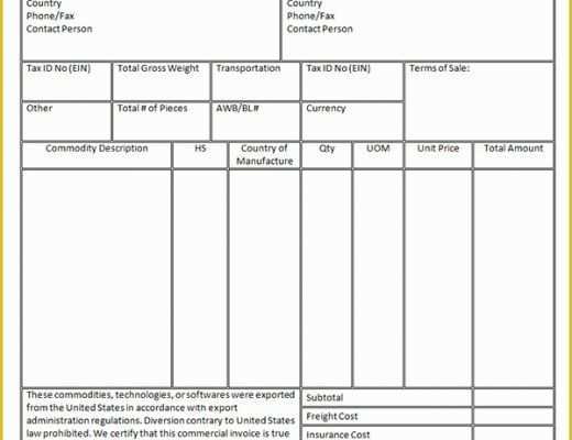 Commercial Invoice Template Excel Free Download Of 18 Free Mercial Invoice Templates